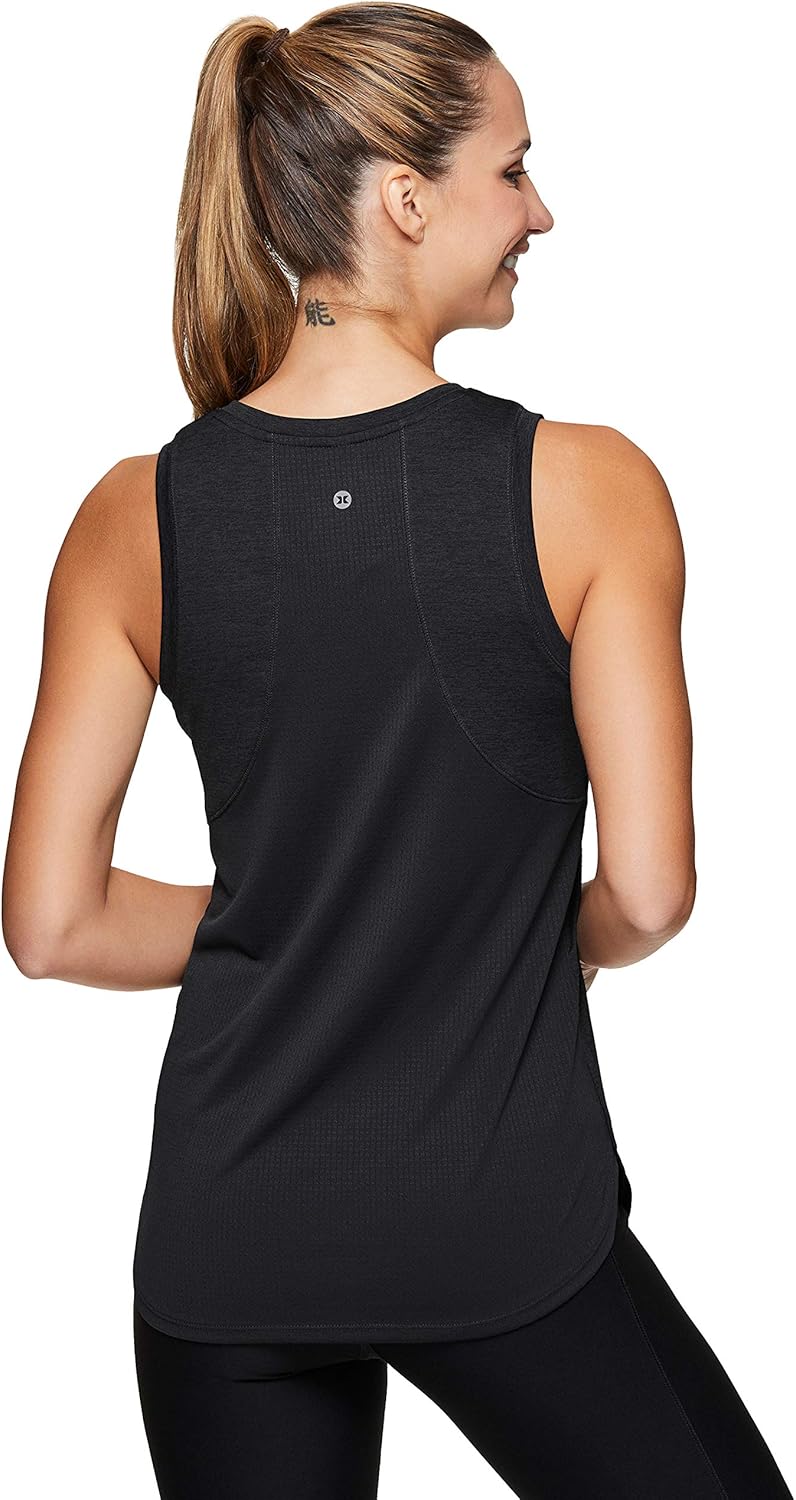 RBX Active Women's Sleeveless Athletic Performance Running Workout Yoga Tank Top with Mesh Ventilation: Clothing