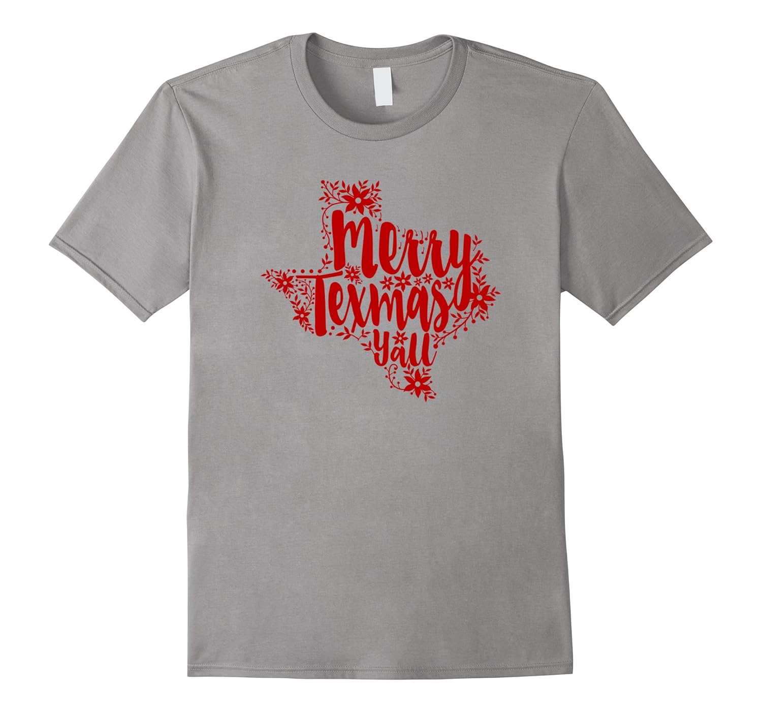 Merry Texmas Y'all Texas Map State Christmas T-Shirt-Rose