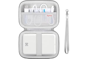 Supmay Hard Carrying Case for KODAK Step Color Instant Photo Printer, Wireless Bluetooth Portable Smartphone Printer, Mesh Pocket for USB Cable, Zink Photo Paper, Grey