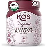 KOS Organic Beet Root Powder, USDA Certified - Natural Nitric Oxide Booster, Superfood Plant Based Beetroot Ingredient for St