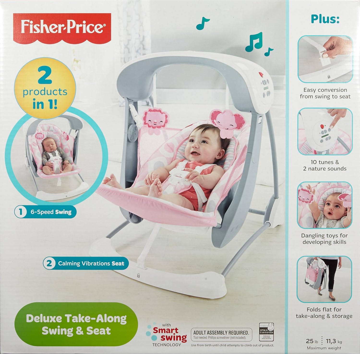 pink fisher price baby swing