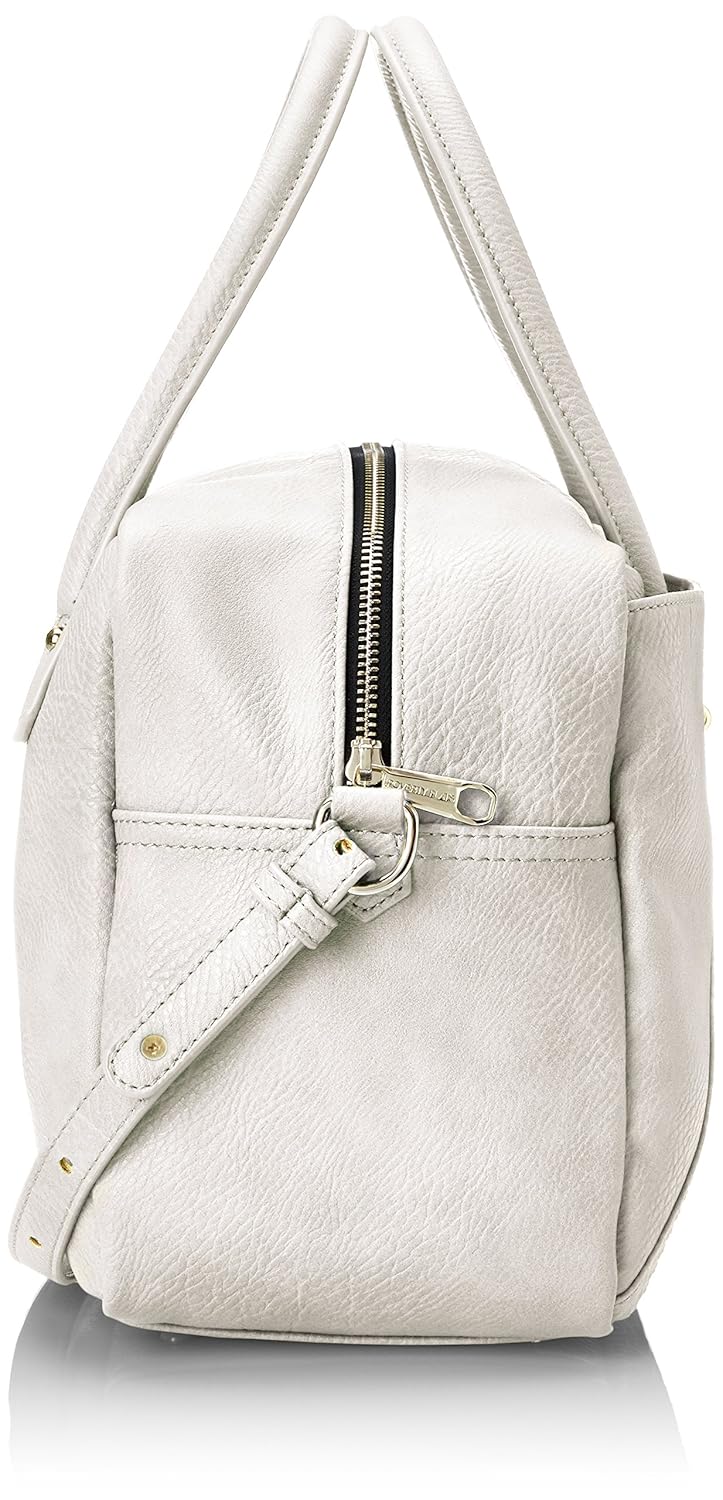 poverty flats by rian raised dot v satchel, white, one size