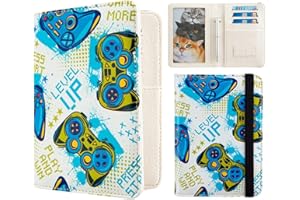 AIRMORS passport Holder,Rfid Blocking Travel Wallet Credit Card Case Cute Passport cover for Women/Men,Boys Girls Travel Essentials (Game)