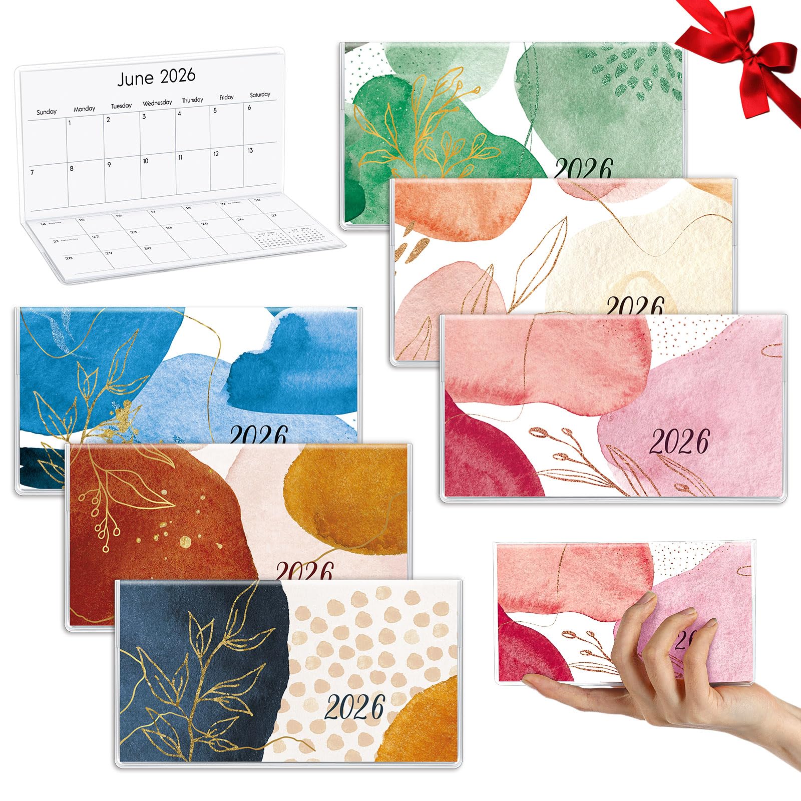 Photo 1 of **PARTIAL SET**ReliThick (1) 2026 Pocket Calendar for Purse Monthly Planner Notebook Small Pocket Calendar Journals Notepads Appreciation Present Gift for Women Teacher School Office(Boho Style)