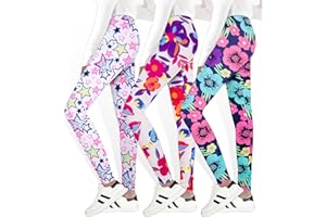 LUOUSE Multipack Cute Printed Girls Stretch Leggings Ankle Length 4-13 Years