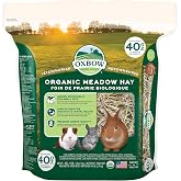 Oxbow Organic Meadow Hay, Rabbit &amp; Guinea Pig Hay, High Fiber, 40 oz | Hand-Sorted, De-Dusted, Oxbow Hay, Organic, Bunny Hay For Rabbits, Guinea Pigs, Bunnies and Chinchillas, Made in USA