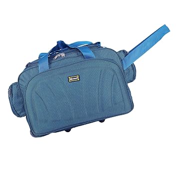 N Choice Blue Colored Lightweight Luggage Travel Duffel Bag with Two Wheels(Capacity-40L)