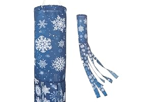 Madrona Brands Frosted Snowflake Winter Windsock | Durable Outdoor Hanging Seasonal Wind Decoration | Yard, Patio, Porch | 48 Inch