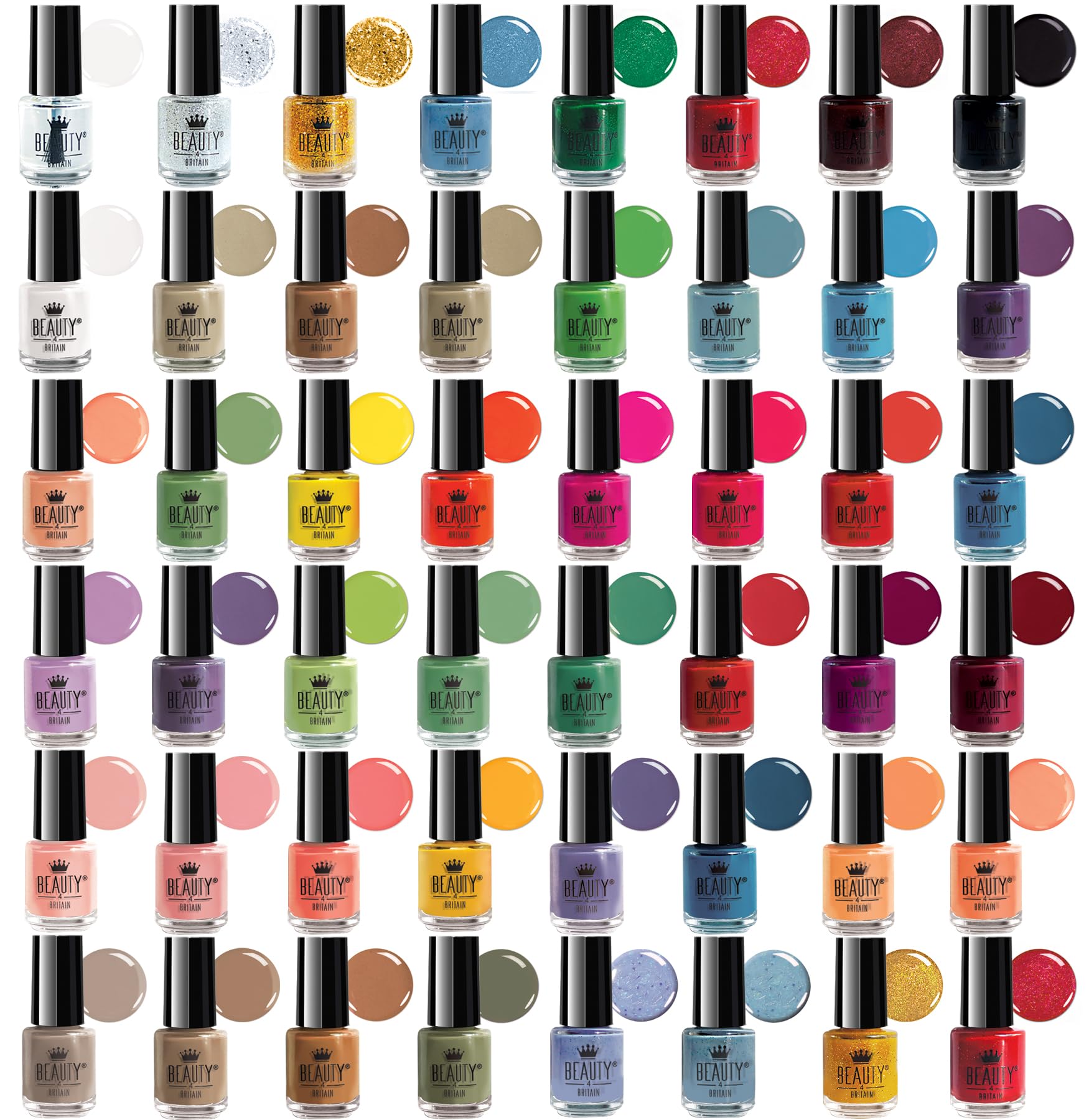 Envie De Color Nail Polish Set - Complete Collection of 48 Colours in a Artistic Paris-London Box British Brand (Set A+B - 48 Colours)