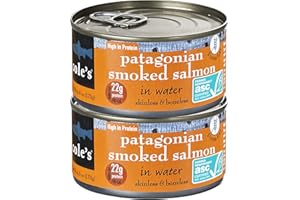 COLE'S COLES – Patagonian Smoked Salmon in Water – Applewood Flavor-Boneless | Skinless | Canned Salmon-Seafood Rich in Protein - 6.0 oz Each Container- 2 pk