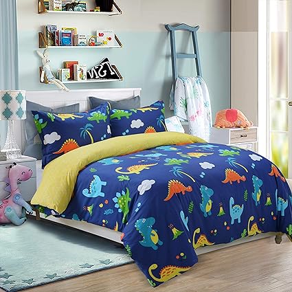 Ustide 3 Piece Dinosaur Bedding Set Kids Duvet Cover Set 100 Cotton Bedding Set Double