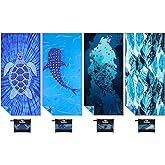 Yongoes 4 Pack Microfiber Lightweight Thin Beach Towel Sand Free Quick Dry Super Absorbent Large Towels for Swimming Pool Yoga Gym Travel Vacation Beach Accessories Essentials for Adults