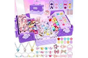 MINIFUN Jewelry Toys for Girls, 172Pcs Jewel Rings, Necklaces, Bracelets, Hair Ties, Hair Clips, Princess Dress Up Toys Pretend Play Jewelry Set, Gift Toys for Age 3 4 5 6 7 8 9+ Girls Kids Toddlers