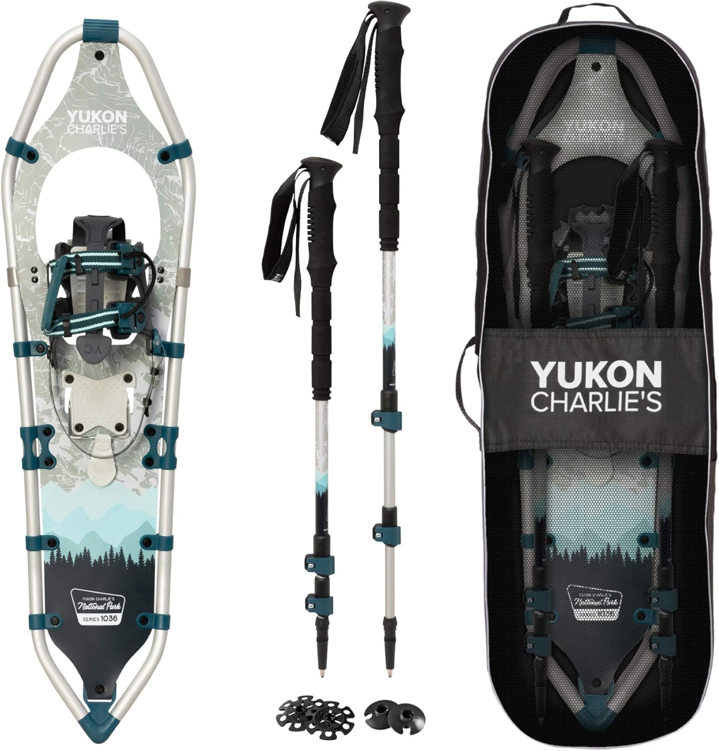 Amazon Com Yukon Charlie S V Frame Aluminum Snowshoe Kit 1036 Sports Outdoors