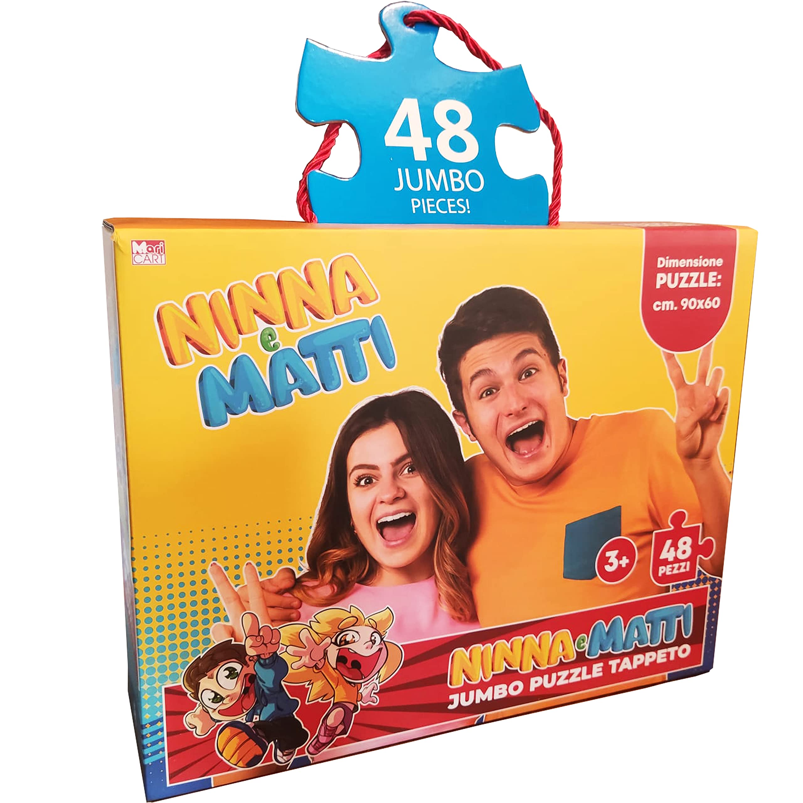 Ninna e Matti Jumbo Puzzle, Photo Theme, Yellow, Size 90x60 cm, 48 pieces