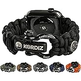 KORDIZ Survivor - Nylon Paracord Apple Watch Band Compatible with Apple Watch ULTRA 3, ULTRA 2 / 1 [49mm] & Series 11, 10, 9, 8, 7-1, SE3, SE2, SE [46mm 45mm 44mm 42mm] - with Stainless Steel Adjustable Shackle
