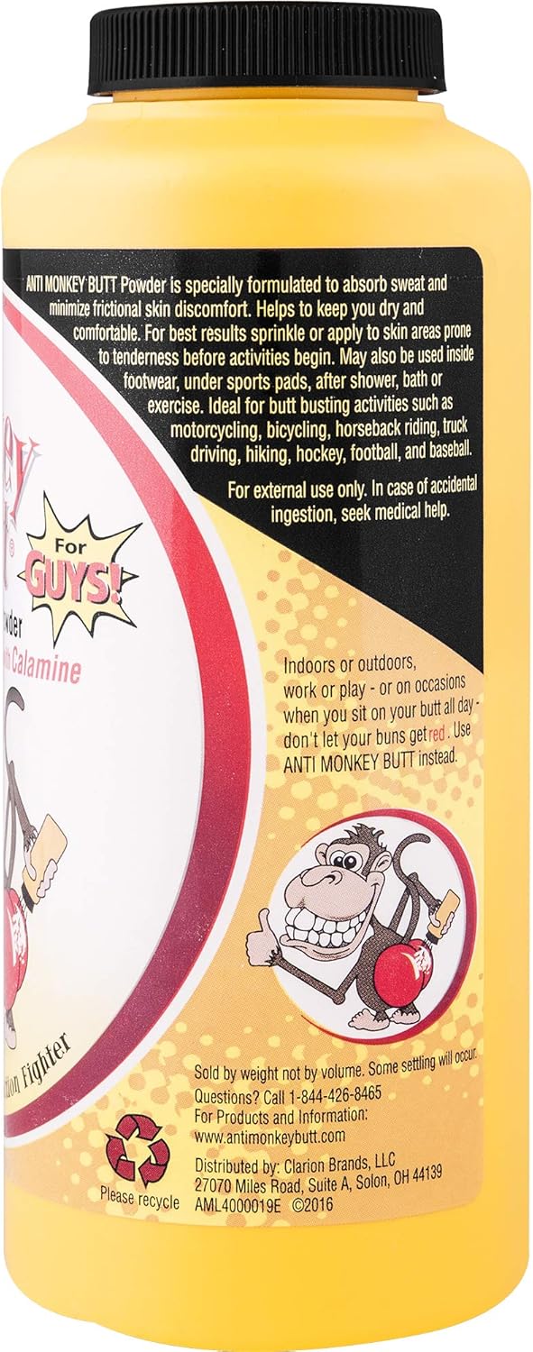 Original Anti Monkey Butt - Men's Body Powder with Talc and Calamine - Fights Friction and Absorbs Sweat - 6 Ounces - Pack of 1: Health & Personal Care