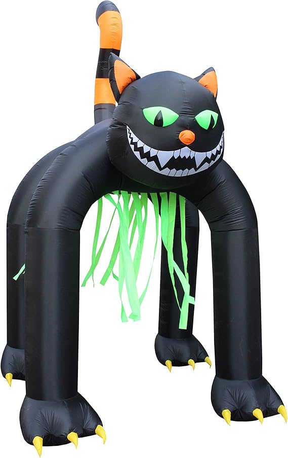 BZB Goods Jumbo 13 Foot Tall Halloween Inflatable Black Cat Archway