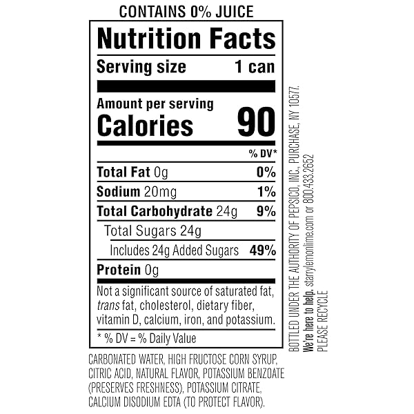 STARRY LEMON-LIME SODA POP, 7.5OZ MINI CANS (6 PACK)