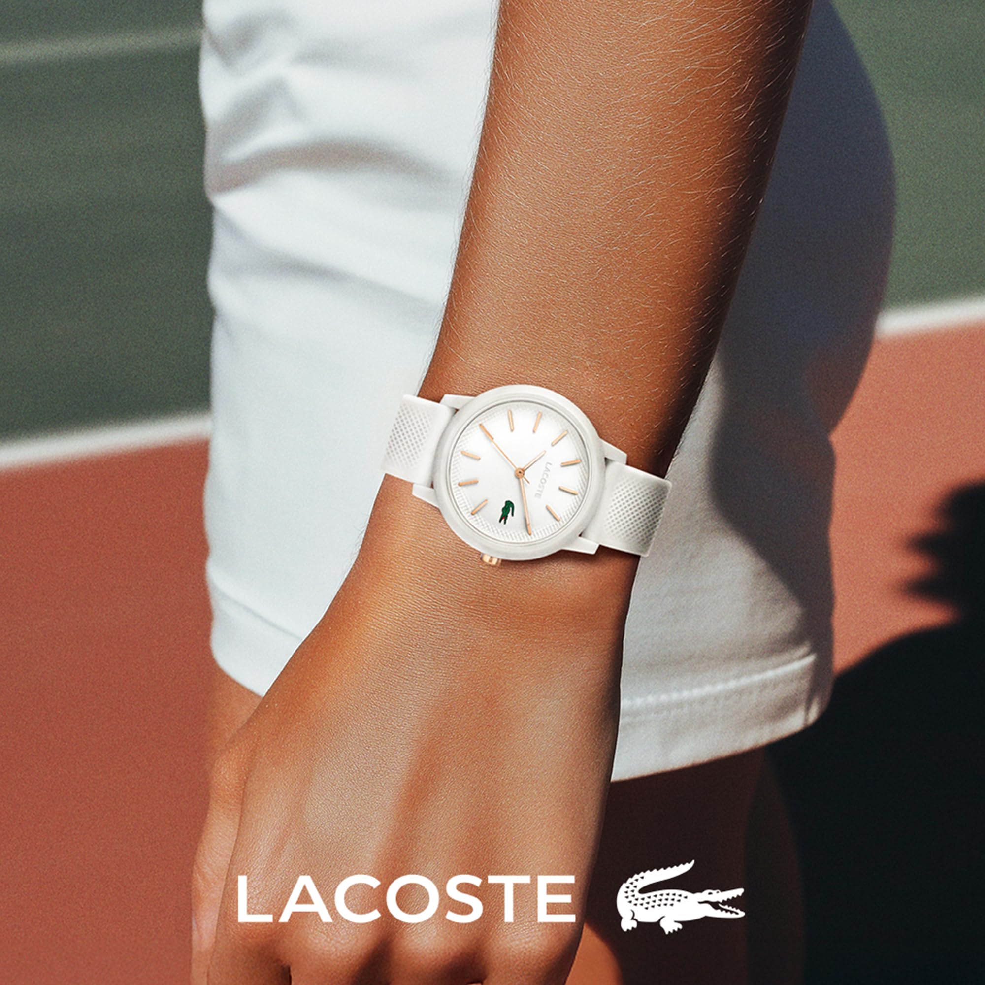 Lacoste Analog Quarzuhr für Herren oder Damen Kollektion Lacoste.12.12 mit einem stilvollen Silikonarmband mit Petit Piqué-Textur