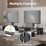 BONTEC Dual Monitor Stand Riser Adjustable Length & Angle Desk Organizer view 5