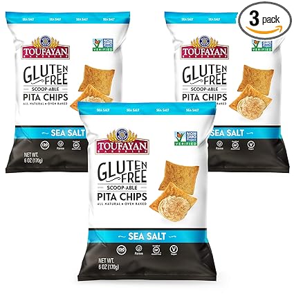 Amazon Com Toufayan Bakeries Sea Salt Gluten Free Pita Chips Certified Gluten Free Vegan Non Gmo Oven Baked And All Natural 6oz Bag Pack Of 3