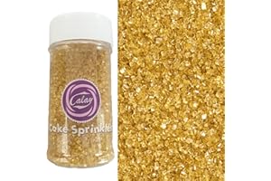 Sentovac Gold Sanding Sugar for Baking Edible Sparkling Sugar Sprinkles Coarse Sugar Crystals for Baking Topping Cake Cookie Cupcake Topper Ice Cream Decoration Supplies 3.2 OZ
