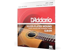 D'Addario EJ84M Gypsy Jazz Acoustic Guitar Strings, Loop End, Medium, 11-45