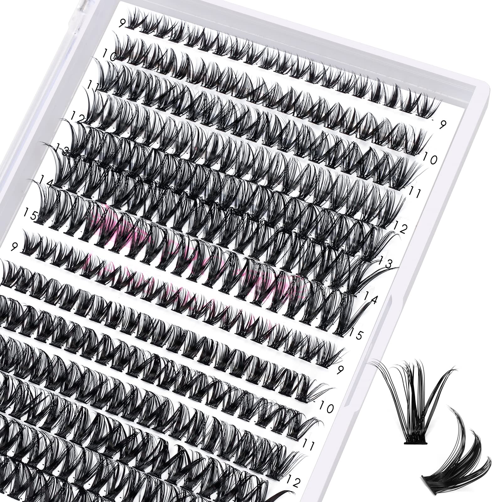 280 Pcs Individual Lashes 40D+50D Mixed Lash Clusters 14 Rows Cluster Lashes that Look Like Eyelash Extensions DIY Lash Extension Self Application At Home (40+50-C-9-15mix) — image 1