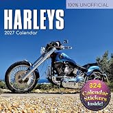 2027 Square Wall Calendar - Harleys 12 x 12 Inch Monthly View, 16-Month, Transport Theme, Includes 324 Reminder Stickers
