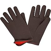 Cordova 1600 Red Lined Gloves, Slip-On Style, Brown Jersey, Large, 12-Pack