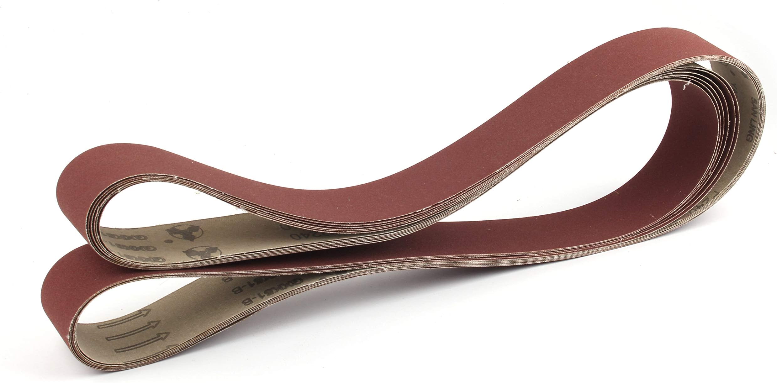 2 X 82 Inch Flexible Aluminum Oxide Multipurpose Sanding Belts, 6 Pack 100Grit