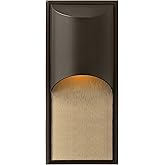 Hinkley Cascade Medium Wall Mount Outdoor Lantern, Aluminum, Amber Etched Organic Rain Glass, Modern, Dark Sky Compliant, Bro
