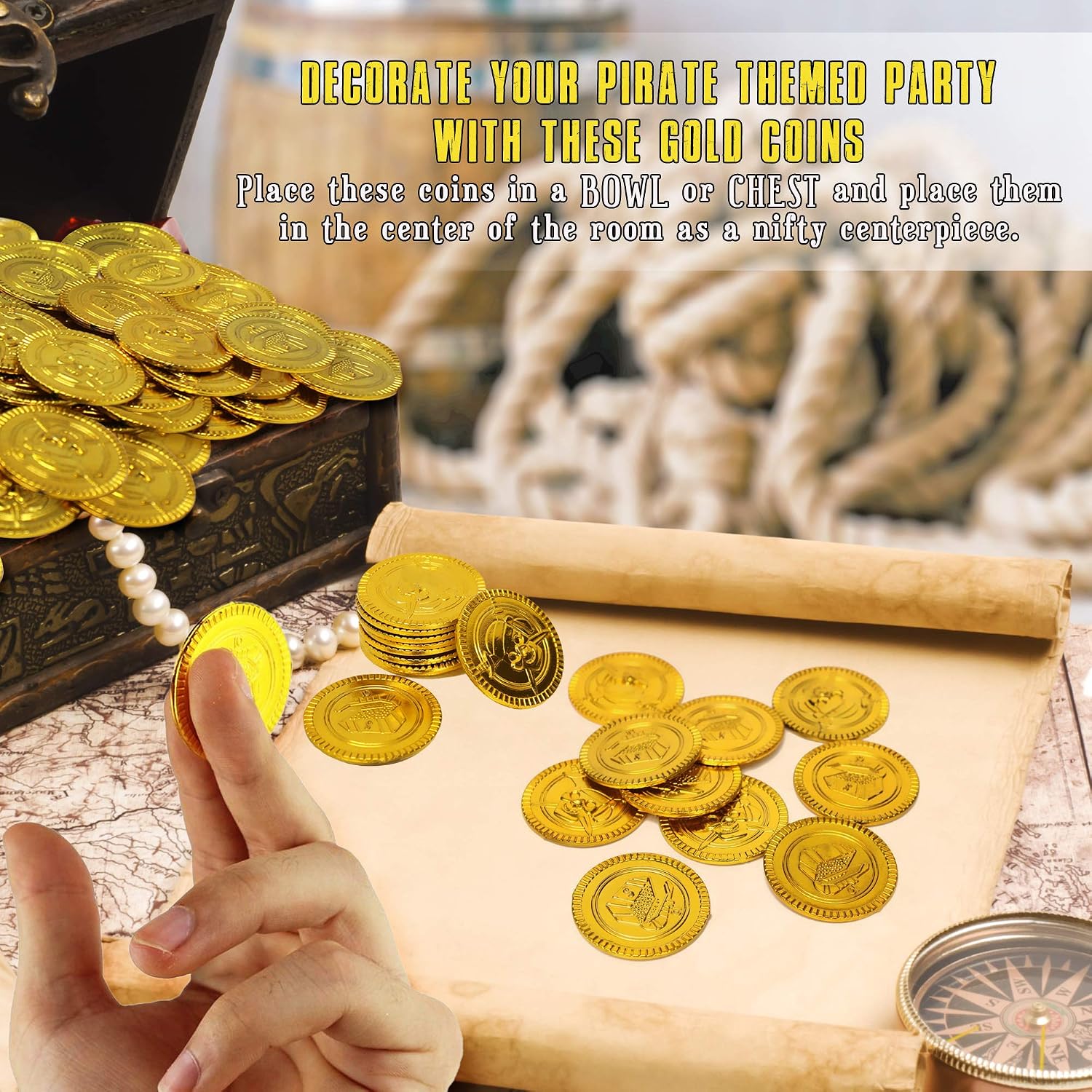 THE TWIDDLERS - 180 Pc Pirate Gold Coins for Treasure Hunt Games - Image 5