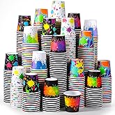 Tiamon 500 Pack 2 oz Paper Cups, Mini Mouthwash Disposable Bathroom Small Paper Drinking Espresso Cups for Home Office Travel Picnic Party Supplies(Artist Paint)