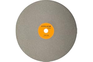 GYTYCATAH Diamond Flat Lap Disc, 8" x 1/2" Arbor 120 Grit, Diamond Coated Flat Lap Wheel for Gemstone Ceramics Stone Glass, Grinding Sanding Disc Lapping Polishing Disc