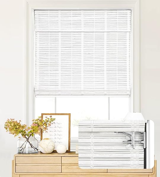 LAZBLINDS NO TOOLS NO DRILL CORDLESS BAMBOO ROMAN...