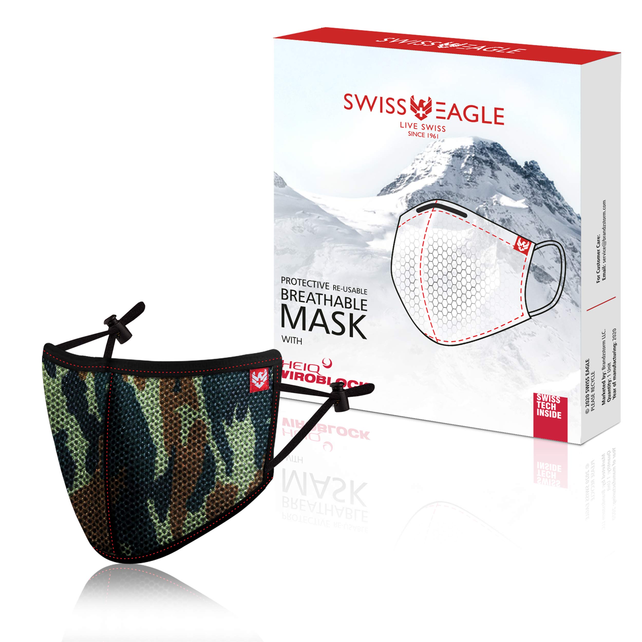 Swiss Eagle Mesh Face Cover, Pack of 1 (Camouflage)