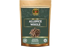 SPICE MAGIC THE TASTE OF MAGIC Spice Magic Allspice Whole, 4 oz (113g) - Premium Whole Jamaican Pimento Berries for Savory and Sweet Dishes I 100% Natural, Non-GMO & Freshly packed, ideal for both savory and sweet dishes.