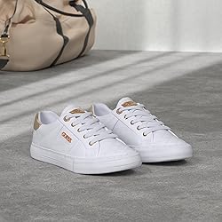 Guess Women's Loven Sneaker, White, 8.5