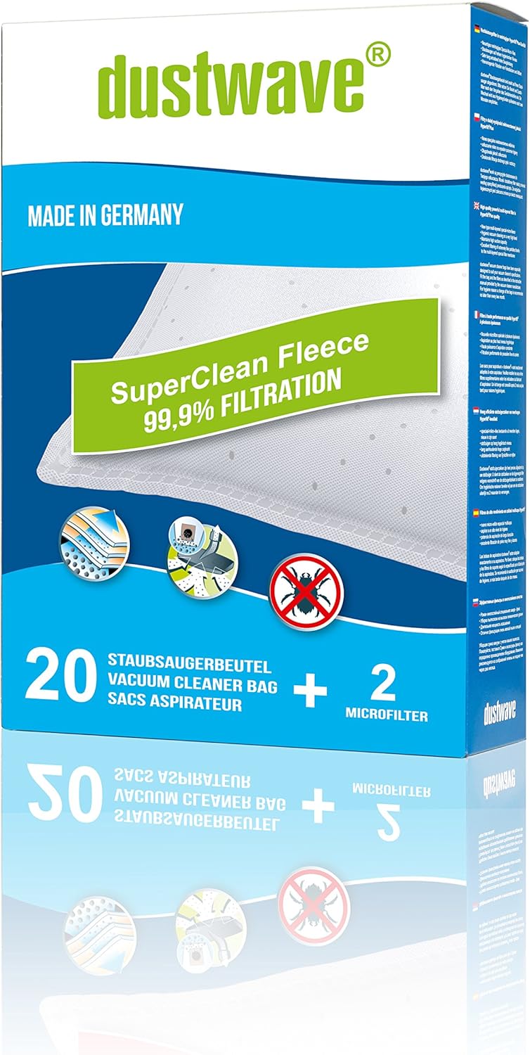Mega Pack 20 Vacuum Cleaner Bags for Unifit Uni 63 Hoover incl