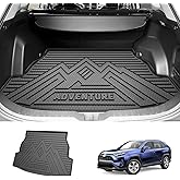 Powerty Trunk Mat for Toyota RAV4 2019-2025 Accessories(Include Hybrid&Gasoline), All Weather Cargo Mat TPE Cargo Liner Replacement for Rav4 Rear Trunk Liner,Black