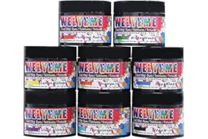 WELYEME Cold Water Dye Powder, 8-Color Assortment, 7/2-oz. Bulk Jars, for Tie-Dye, Batik, Ice Dyeing