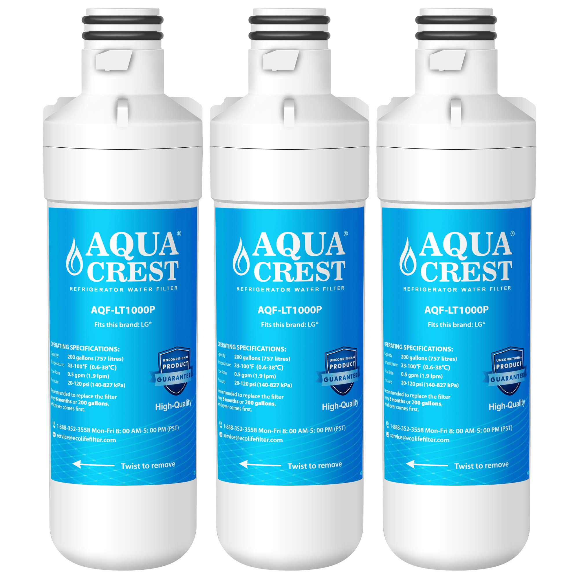 Refrigerator Water Filter fits for LMXC23796D, LFXS30796S, ( 3 pack