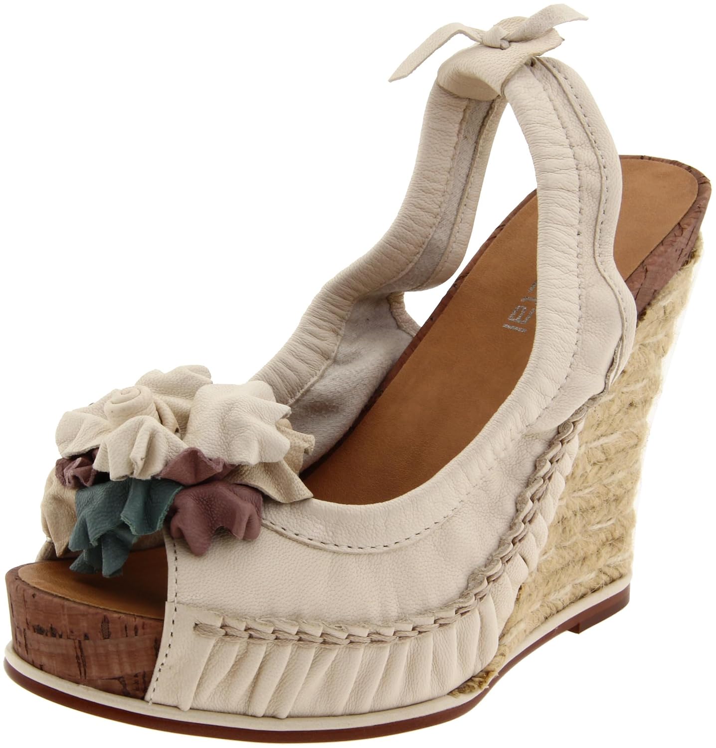 Gunmetal Women's Tamara Wedge Sandal, Vanilla, 36.5 EU/6.5