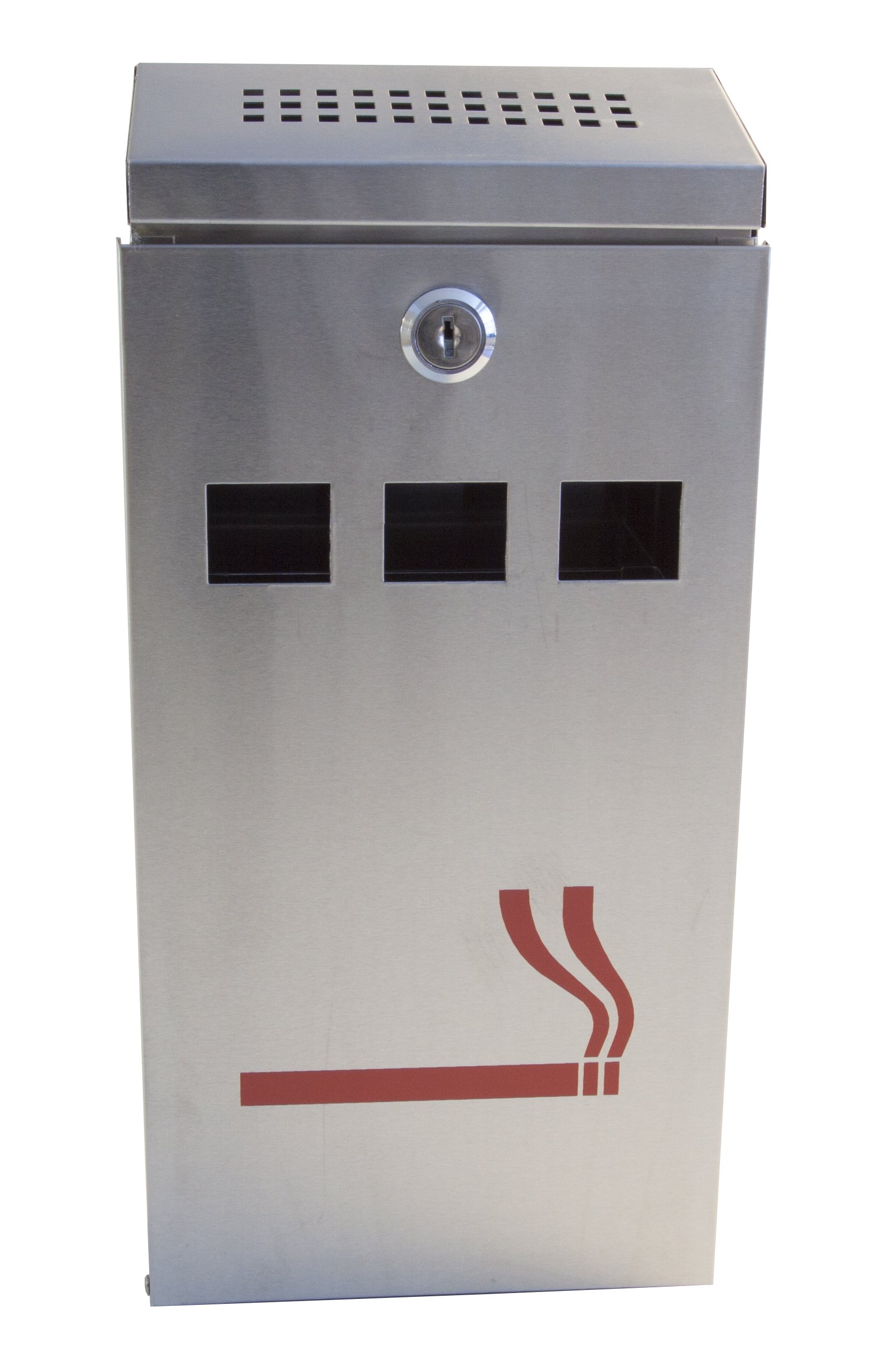 Silver Wall Mounted Outdoor Ashtray Cigarette Ash Tray Stainless Steel