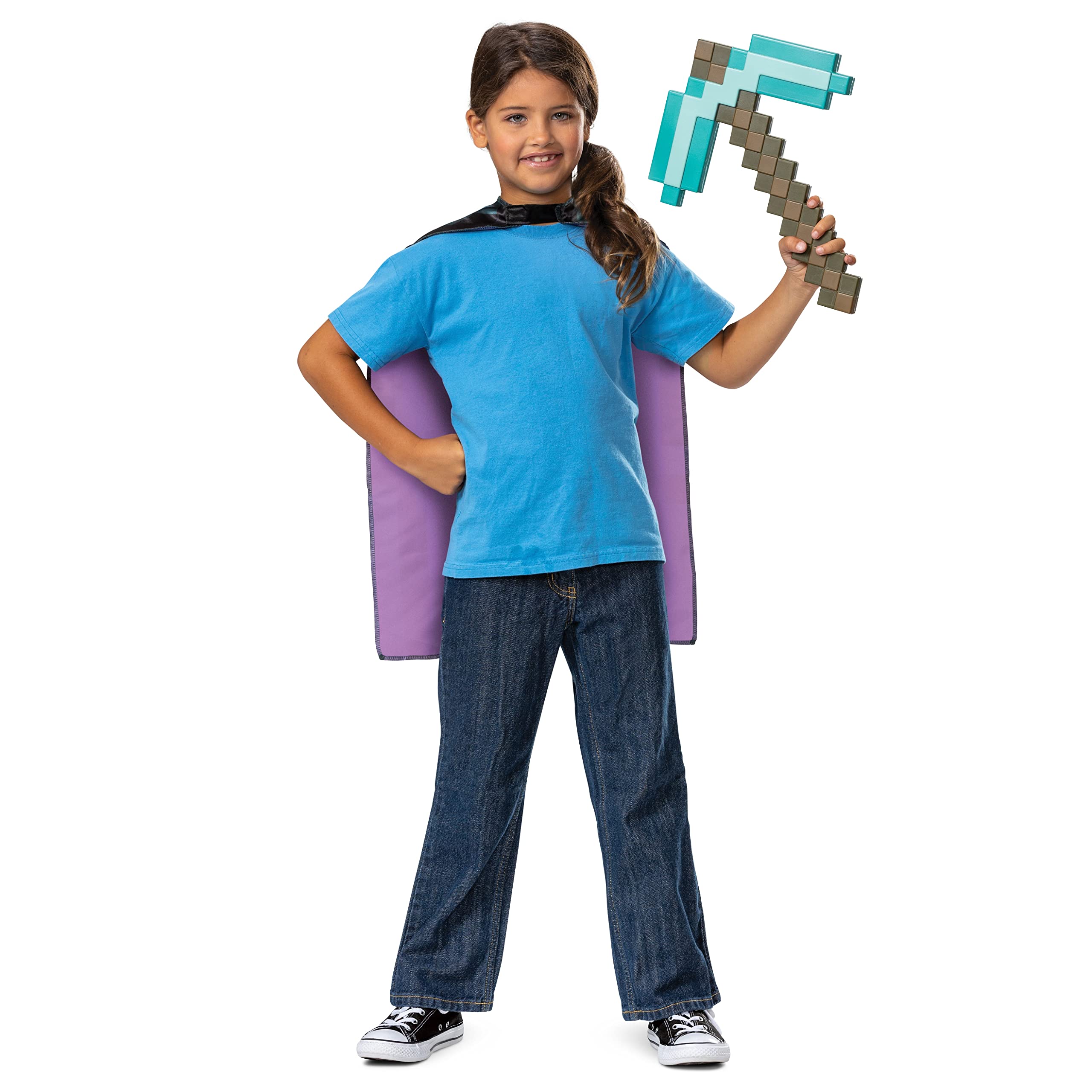 Disguise 156249 Set, Official Minecraft Costume Accessories for Kids, One Size, Child, Diamond Pickaxe and Cape — image 1