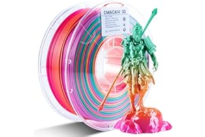 CMACAIV 2025 Upgrade PLA 3D Printer Filament, Multicolor Candy Rainbow PLA 1.75mm, Shiny Multi Color Change Filament 3D Printing PLA Filament for Most FDM 3D Printer, +/-0.02mm, 1kg/2.2lb