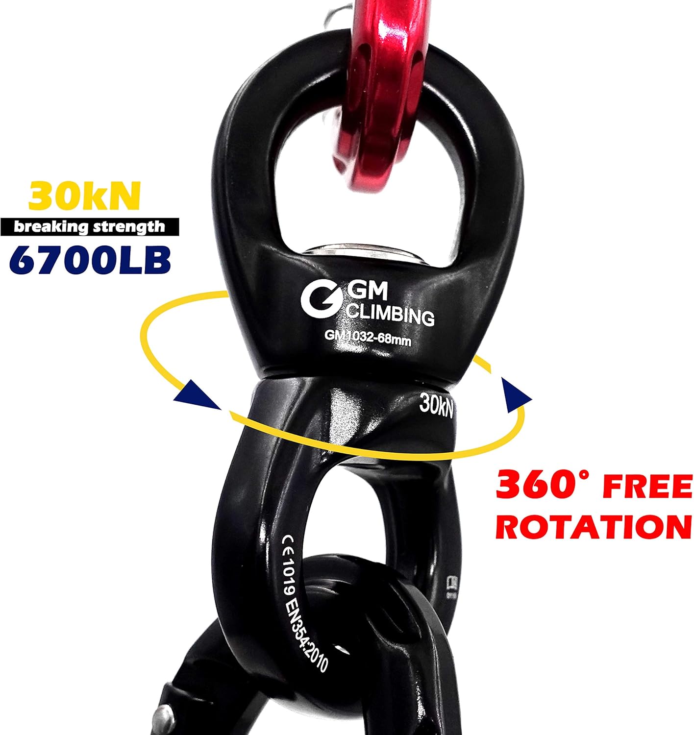 GM CLIMBING 30kN Micro Rotator Climbing Rope Swivel Device Spinner 6700lb Breaking Strength for Rock Climbing Arborist Backyard Swing Aerial Dance Dog Leash Connector CE Certified : Sports & Outdoors