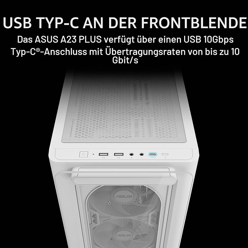 A21 Plus TG ARGB White Micro ATX-Gehäuse, unterstützt Motherboards mit versteckten Anschlüssen, 360-mm-Radiatoren und 380-mm-Grafikkarten, 4 vorinstallierte ARGB-Lüfter, Weiß